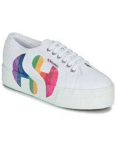 SUPERGA - Sneakers basse Superga 2790-COTWPRINTEDLOGOGLITTER Bianco