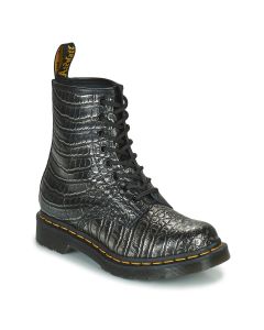 DR. MARTENS - Stivaletti Dr. Martens 1460 Gunmetal Wild Croc Emboss Nero