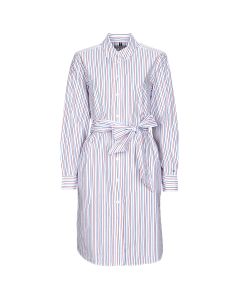 TOMMY HILFIGER - Abito corto Tommy Hilfiger ORG CO GBL STP KNEE SHIRT DRESS Bianco