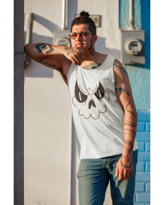 Whimsical Skull Sketch @ Canotta Regular Uomo - Bianca